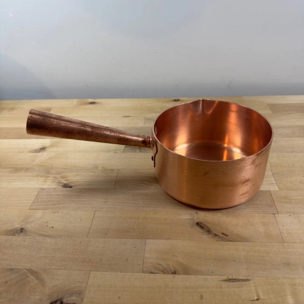 Mauviel 1830 France Copper Sugar Saucepan with Pour Spout 5.5 Inch Handcrafted